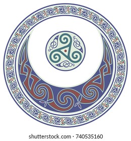 Round Celtic Design. mandala, isolated on white, vector illustration
