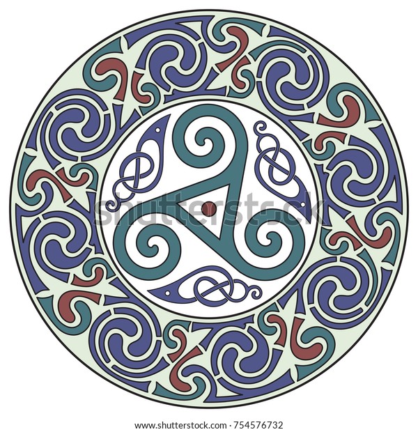 Download Vetor stock de Round Celtic Design Celtic Mandala Isolated ...