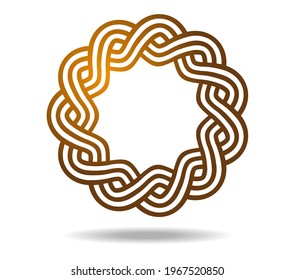 Round Celtic or Greek pattern woven from three lines. Tattoo