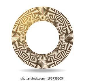 Round Celtic or Greek pattern woven with meander