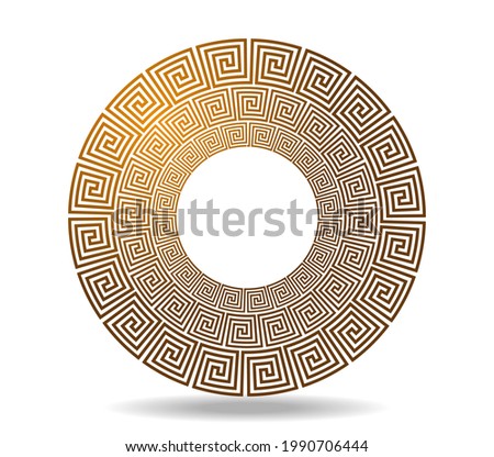 Round Celtic or Greek pattern woven with meander