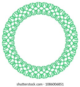 Round celtic knots frame. Traditional medieval frame pattern illustration. Scandinavian or Celtic ornament as border or frame