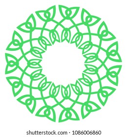 Round celtic knots frame. Traditional medieval frame pattern illustration. Scandinavian or Celtic ornament as border or frame