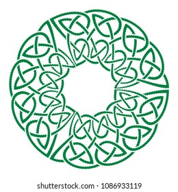 Round celtic knots frame. Traditional medieval frame pattern illustration. Scandinavian or Celtic ornament as border or frame