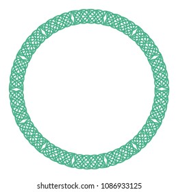Round celtic knots frame. Traditional medieval frame pattern illustration. Scandinavian or Celtic ornament as border or frame