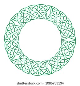 Round celtic knots frame. Traditional medieval frame pattern illustration. Scandinavian or Celtic ornament as border or frame