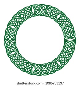 Round celtic knots frame. Traditional medieval frame pattern illustration. Scandinavian or Celtic ornament as border or frame