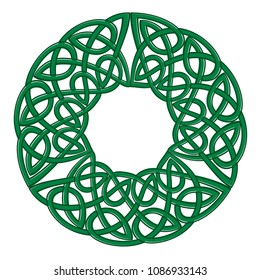 Round celtic knots frame. Traditional medieval frame pattern illustration. Scandinavian or Celtic ornament as border or frame
