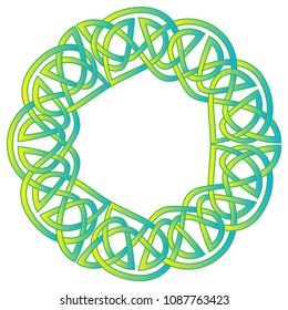 Round celtic knots frame. Traditional medieval frame pattern illustration. Scandinavian or Celtic ornament as border or frame