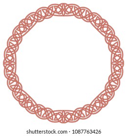 Round celtic knots frame. Traditional medieval frame pattern illustration. Scandinavian or Celtic ornament as border or frame