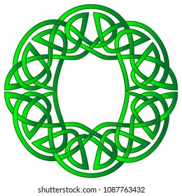 Round celtic knots frame. Traditional medieval frame pattern illustration. Scandinavian or Celtic ornament as border or frame