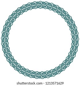 Round celtic knots frame. Traditional medieval frame pattern illustration. Scandinavian or Celtic ornament as border or frame