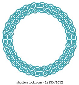 Round celtic knots frame. Traditional medieval frame pattern illustration. Scandinavian or Celtic ornament as border or frame