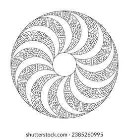 Round Celtic mandala coloring book page for kdp book interior, Ability to Relax, Brain Experiences, Harmonious Haven, Peaceful Portraits, Blossoming Beauty mandala design.