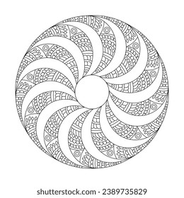 Round Celtic mandala coloring book page for kdp book interior, Ability to Relax, Brain Experiences, Harmonious Haven, Peaceful Portraits, Blossoming Beauty mandala design.