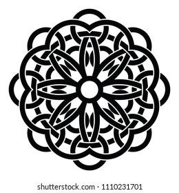 Round Celtic Ornament Intertwined vector illustration. decorative Celtic knots and curls.