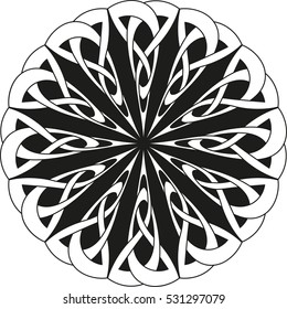 Round celtic pattern. Element of Celtic or Irish ornament