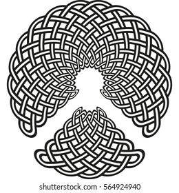 Round Celtic pattern. Element of Scandinavian or Celtic ornament