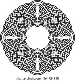 Round Celtic pattern. Element of Scandinavian or Celtic ornament