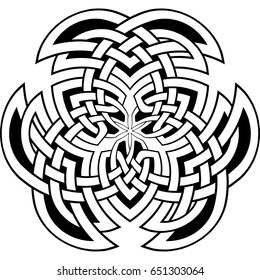 Round Celtic pattern. Element of Scandinavian or Celtic ornament