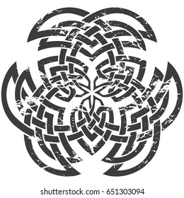 Round Celtic pattern. Element of Scandinavian or Celtic ornament
