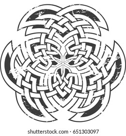 Round Celtic pattern. Element of Scandinavian or Celtic ornament