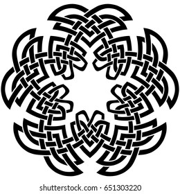 Round Celtic pattern. Element of Scandinavian or Celtic ornament