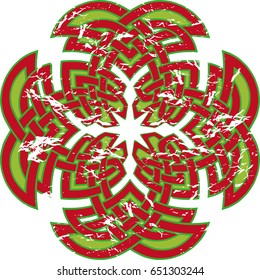 Round Celtic pattern. Element of Scandinavian or Celtic ornament