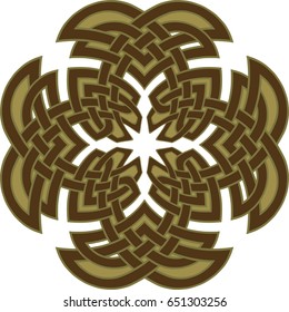 Round Celtic pattern. Element of Scandinavian or Celtic ornament
