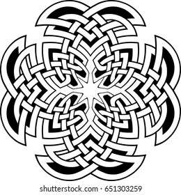 Round Celtic pattern. Element of Scandinavian or Celtic ornament