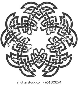 Round Celtic pattern. Element of Scandinavian or Celtic ornament
