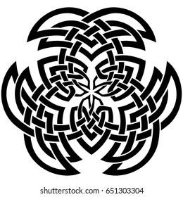 Round Celtic pattern. Element of Scandinavian or Celtic ornament