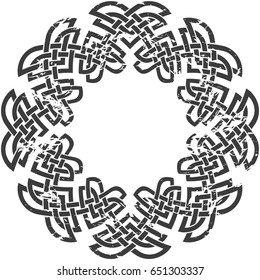 Round Celtic pattern. Element of Scandinavian or Celtic ornament