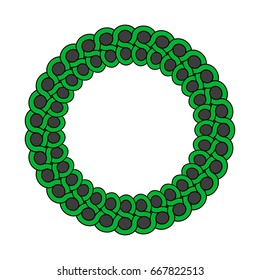 Round Celtic pattern. Element of Scandinavian or Celtic ornament, frame or border