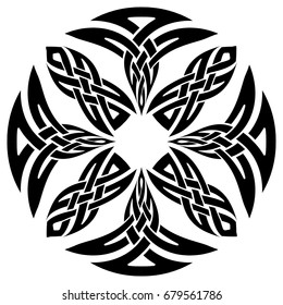 Round Celtic pattern. Element of Scandinavian or Celtic ornament