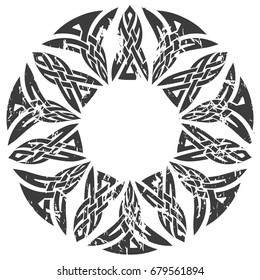Round Celtic pattern. Element of Scandinavian or Celtic ornament