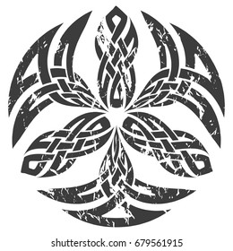 Round Celtic pattern. Element of Scandinavian or Celtic ornament