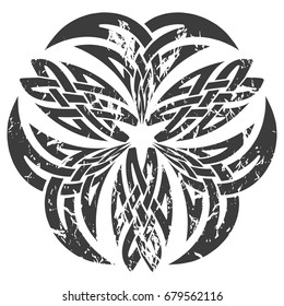 Round Celtic pattern. Element of Scandinavian or Celtic ornament