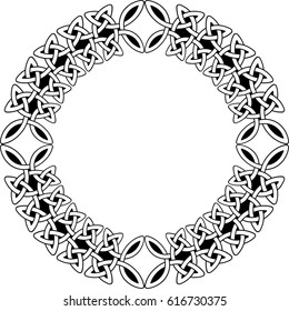 Round Celtic pattern. Vector illustration as element of Scandinavian or Celtic ornament