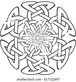 Round Celtic pattern. Vector illustration as element of Scandinavian or Celtic ornament