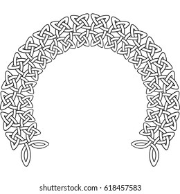 Round Celtic pattern. Vector illustration as element of Scandinavian or Celtic ornament