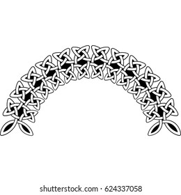 Round Celtic pattern. Vector illustration as element of Scandinavian or Celtic ornament
