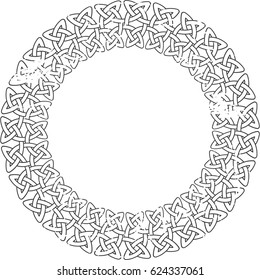 Round Celtic pattern. Vector illustration as element of Scandinavian or Celtic ornament