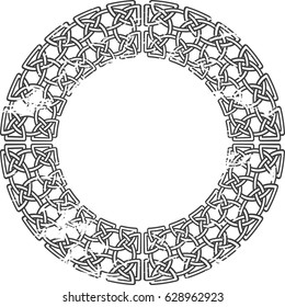 Round Celtic pattern. Vector illustration as element of Scandinavian or Celtic ornament