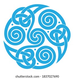 Round Celtic, Scandinavian Design, Celtic pattern, isolated on white, vector illustration