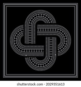 Round Celtic, Scandinavian Design, Celtic pattern, isolated on black, vector illustration