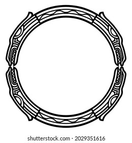 Round Celtic, Scandinavian Design, Celtic pattern, isolated on black, vector illustration