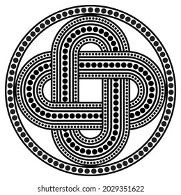 Round Celtic, Scandinavian Design, Celtic pattern, isolated on black, vector illustration