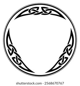 Round Celtic, Scandinavian Design, celtic pattern, isolated on white, vector illustration