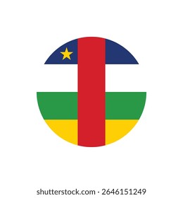 Ilustração do ícone da bandeira da República Centro-Africana no fundo transparente para a celebração do dia da independência no estilo gráfico vetorial